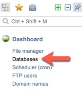 ISPmanager database menu